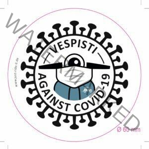 Sticker "Vespisti against COVID19" (Transparente Folie)