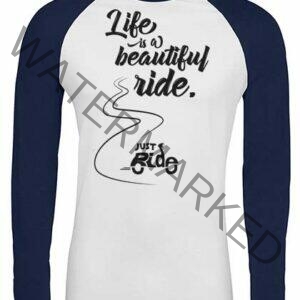Baseball-Shirt "Beautiful Ride - JustRide", Men, blue-navy / white