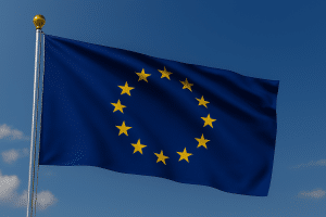 Europa Fahne im Wind