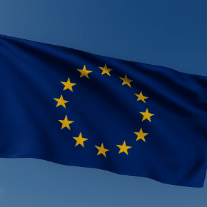 Europa Fahne im Wind