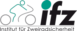 Logo mit stilisiertem Fahrradfahrer, schwarzem 