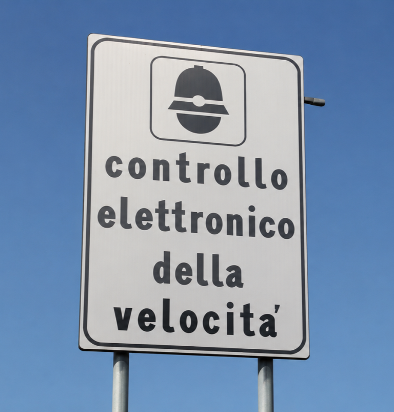 Italienisches Verkehrsschild mit Text 